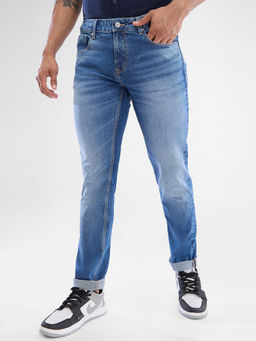 Spykar - Men Slim Fit Low Waist Blue Jeans