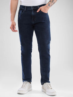 Spykar - Men Slim Fit Low Waist Navy Blue Jeans