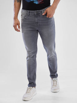 Spykar - Men Slim Fit Low Waist Grey Jeans