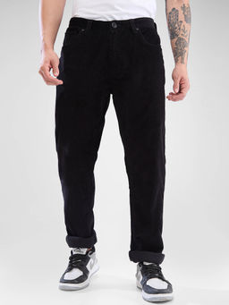 Spykar - Men Regular Fit Mid Waist Black Jeans