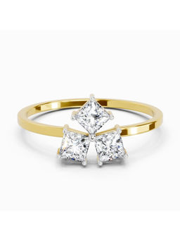 Sparkles - Lab Grown Diamond 0.45 Carat Princess Shape Ring 14K Yellow Gold IGI Certified
