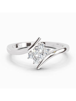 Sparkles - Lab Grown Diamond 0.93 Carat Round Shape Halo Ring 14K Silver IGI Certified