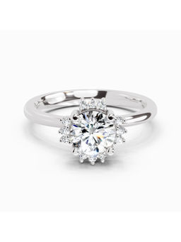 Sparkles - Lab Grown Diamond 0.43 Carat Pear Shape Ring 14K Silver IGI Certified