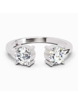 Sparkles - Lab Grown Diamond 0.76 Ct Round Open Two Stone Ring 14K Silver (6)