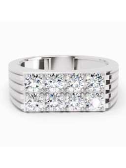 Sparkles - Lab Grown Diamond 1.01 CT Round Cluster Ring 14K Silver (6)