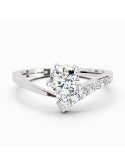 Sparkles - Lab Grown Diamond 0.61 Carat Twist Bypass Ring 14K Silver (6)