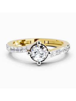 Sparkles - Lab Grown Diamond 0.76 Carat Round Shape Diamond Ring 14K Yellow Gold IGI Certified
