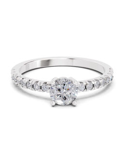 Sparkles - Lab Grown Diamond 0.67 Carat Round Shape Solitaire Ring 14K Silver IGI Certified