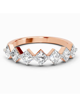 Sparkles - Lab Grown Diamond 0.63 Carat Princess Shape 7 Stone Band Ring 14K Rose Gold