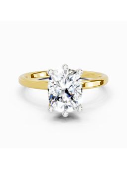 Sparkles - Lab Grown Diamond 2.06 Carat Cushion Shape Solitaire Ring 14K Yellow Gold
