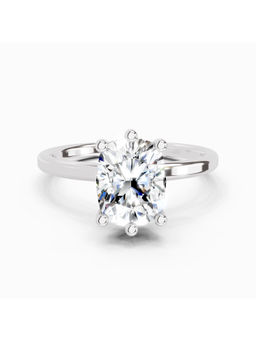 Sparkles - Lab Grown Diamond 2.06 Carat Cushion Shape Solitaire Ring 14K Silver IGI Certified