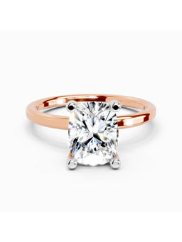 Sparkles - Lab Grown Diamond 2.13 Carat Cushion Shape Solitaire Ring 14K Rose Gold IGI Certified