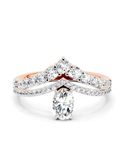 Sparkles - Lab Grown Diamond 0.82 Carat Oval Diamond Crown Ring 14K Rose Gold IGI Certified