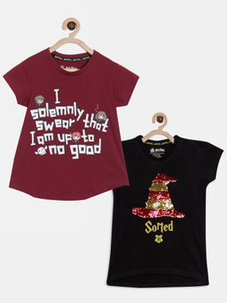 Napchief - Harry Potter Half Sleeve T-shirt (Pack of 2)