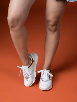 MIORAH - White Premium Leather Casual Sneakers