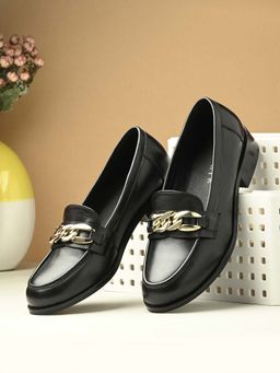 MIORAH - Black Premium Leather Casual Loafers
