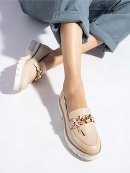 MIORAH - Beige Premium Leather Loafers