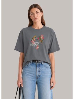 MIXT by Nykaa Fashion - Grey 3Cat Oversized T-Shirt