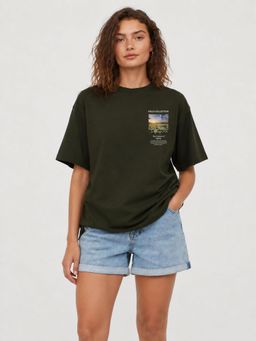 MIXT by Nykaa Fashion - Green Field Collection Oversized T-Shirt