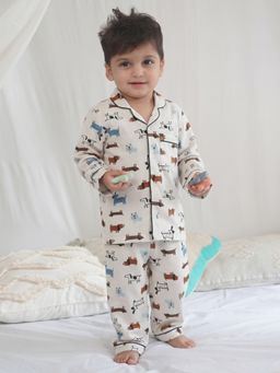 The Boo Boo Club - Cotton Knitted Printed Night Suit Set For Kids