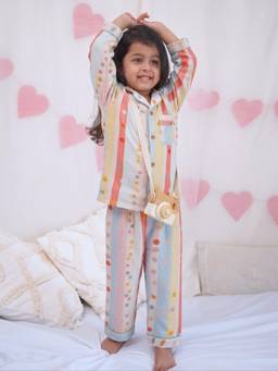Cocoon Care - Bamboo Muslin Printed Night Suit Set For Kids