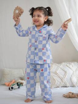 Cocoon Care - Bamboo Muslin Printed Night Suit Set For Kids