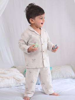 Cocoon Care - Bamboo Muslin Printed Night Suit Set For Kids