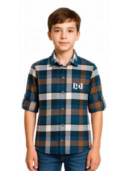 CHARCHIT - Boys Full Sleeves Checkered Shirt