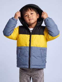 Nautinati - Boys Hooded Colourblock Puffer Jacket With Front Zip