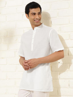 Fabindia - White Cotton Short Woven Kurta