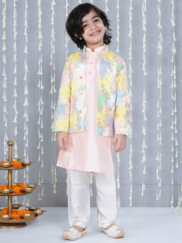 KID1 - Boys Dew Drop Jacket with Kurta and Pyjama