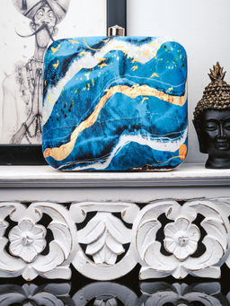 NR by Nidhi Rathi - Printed Blue Clutch