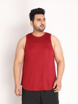 CHKOKKO - Men Cotton Gym Tank Tops Sleeveless Sports Vest In Maroon
