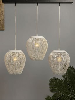 Homesake - Round Chandelier White Mesh Hanging Light
