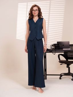 All Eyes On You - Blue Vest Co-Ord Set