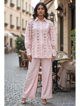 All Eyes On You - Pink Lace Co-Ord Set