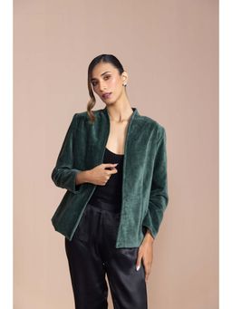 COSSET CLOTHING - Dark Green Panelled Shrug