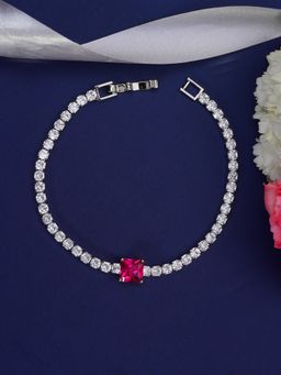 Designbox - AD Tennis Bracelet with Ruby Stone