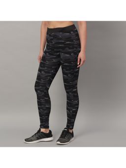 Glito - Women Colorblocked Mid Waist Black Gym Tights