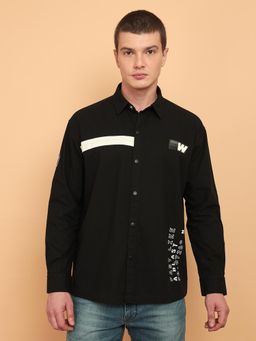 Wrangler - Mens Cut And Sew Black Casual Shirt