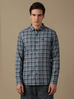 Wrangler - Mens Checks Blue Casual Shirt