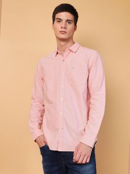 Wrangler - Mens Solid Pink Casual Shirt