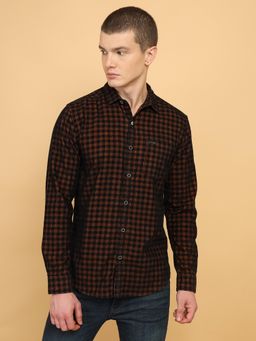 Wrangler - Mens Checks Black Corduroy Casual Shirt