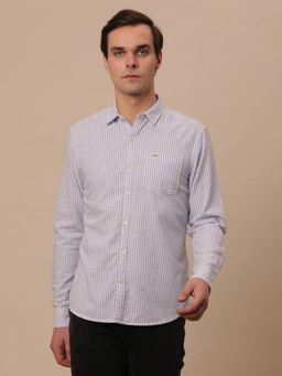 Wrangler - Mens Striped Blue Casual Shirt