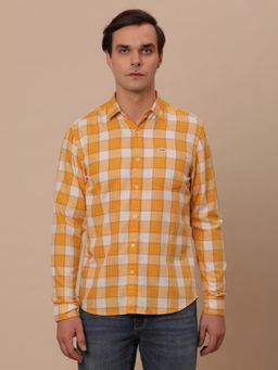 Wrangler - Mens Checks Orange Casual Shirt