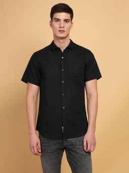Wrangler - Mens Solid Black Casual Shirt