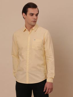Wrangler - Mens Solid Yellow Casual Shirt