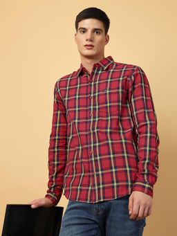 Wrangler - Mens Checks Red Casual Shirt