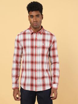 Wrangler - Mens Checks Red Casual Shirt