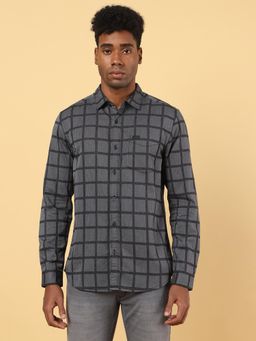 Wrangler - Mens Checks Grey Casual Shirt